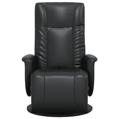 Fauteuil verstelbaar met voetensteun kunstleer zwart