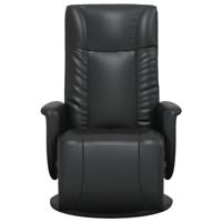 Fauteuil verstelbaar met voetensteun kunstleer zwart - thumbnail