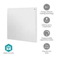 SmartLife Infrarood verwarmingspaneel | 350 W | 1 Warmte Stand | Instelbare thermostaat | Afstandsbediening | IP44 | Wit - thumbnail