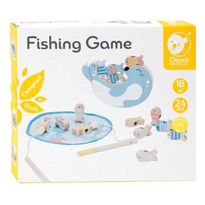 Classic World world houten visspel zeehond, 24dlg.