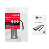 SIIG 4-poorts USB 3.1 Gen 2 Hub Multi USB-poort - 2X USB-C & 2X USB-A-poorten met hoge snelheid gegevensoverdrachtssnelheid 10G, Plug-n-Play voor MacBook, PC, Laptop, Windows en MacOS (JU-H40G11-S1) - thumbnail