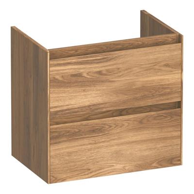 Brauer Inspire - Onderkast Ondiep - 60 cm - met 2 Softclose Lades Greeploos en 1 Sifon Uitsparing - Honey