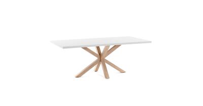 Kave Home Eettafel 'Argo' Eiken/Wit, 180 x 100cm