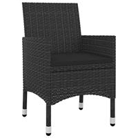 5-delige Tuinset met kussens poly rattan en glas - thumbnail