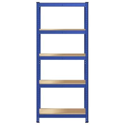 VidaXL Opbergrek 5-laags staal & bewerkt hout blauw - thumbnail