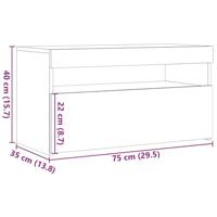 Tv-meubels met LED 2 st bewerkt hout artisanaal eiken - thumbnail