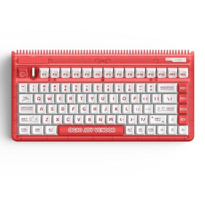 Iqunix OG80 Joy Vendor Wireless Mechanical Keyboard, gaming toetsenbord (Rood/wit, US lay-out, IQUNIX Moonstone, RGB leds, 80% (TKL), Hot-swappable, PBT, 2.4GHz | Bluetooth 5.1 | USB-C)