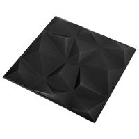 12 st Wandpanelen 3D diamant 3 m 50x50 cm zwart - thumbnail