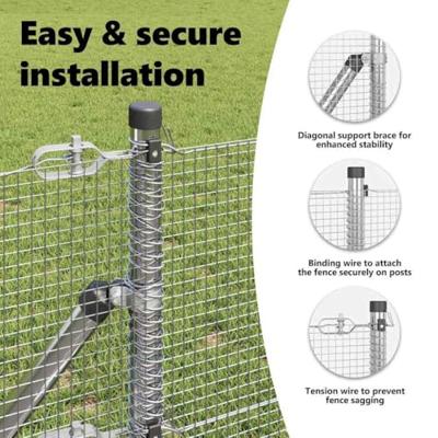 VidaXL Afrasteringspaal zilver 10 x 0,8 m (12 x 12 mm gaas) staal VidaXL Afrasteringspaal zilver 10 x 0,8 m (12 x 12 mm gaas) staal