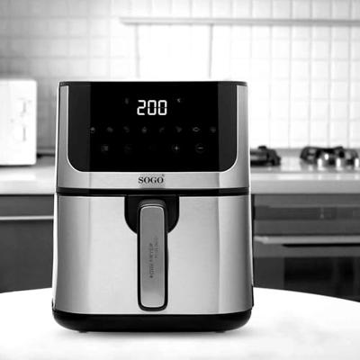 SOGO Human Technology FRE-SS-10880 Airfryer 5 l 1400 W RVS, Zwart