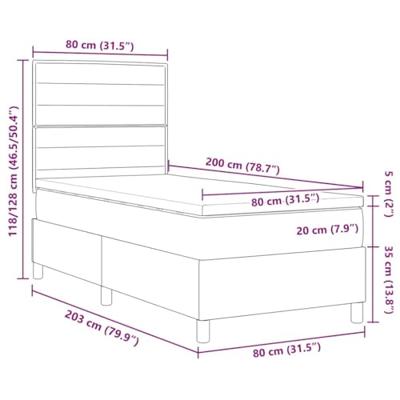 Boxspring bed met matras met hoofdeinde Crème 80 x 200 cm Stof