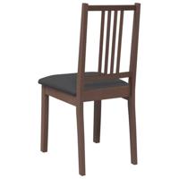 Eetkamerstoelen met kussens 2 st massief hout rubber bruin - thumbnail
