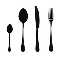 Krumble Bestekset (plat) - 24 delig - 6 persoons - Zwart - thumbnail