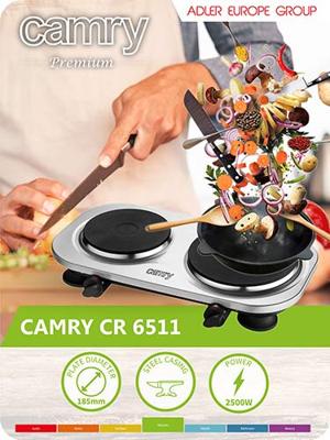 Camry CR 6511 kachel Vrijstaand Zwart, Roestvrijstaal Electrisch