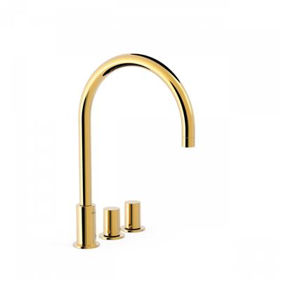 Badrandkraan Tres Study Exclusive Tweeknops Uitloop Gebogen 21,5 cm Goud Tres Badrandkraan Tres Study Exclusive Tweeknops Uitloop Gebogen 21,5 cm Goud Tres