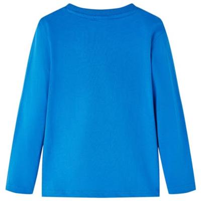 Kindershirt met lange mouwen runderprint 92 kobaltblauw Kindershirt met lange mouwen runderprint 92 kobaltblauw