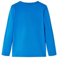 Kindershirt met lange mouwen runderprint 92 kobaltblauw - thumbnail