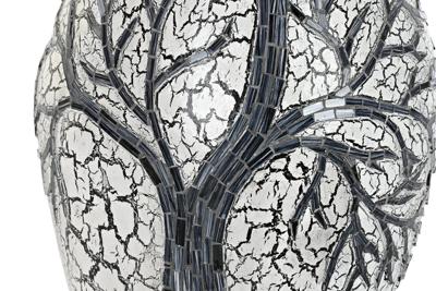 Vaas DKD Home Decor Boomstructuur Wit Zwart Wit/Zwart Kristal Terra cotta 29 x 29 x 60 cm Vaas DKD Home Decor Boomstructuur Wit Zwart Wit/Zwart Kristal Terra cotta 29 x 29 x 60 cm