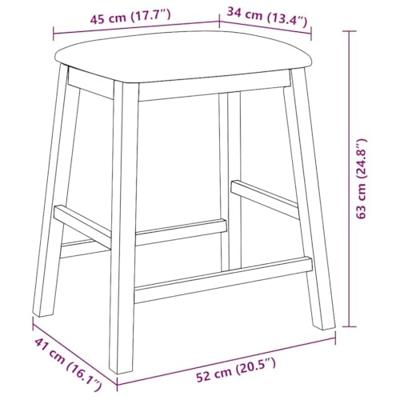 Barstoelen met kussens 2 st massief hout rubber