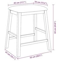 Barstoelen met kussens 2 st massief hout rubber - thumbnail