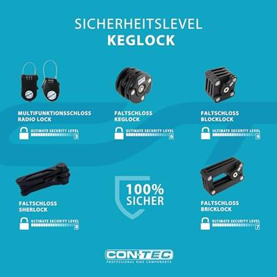 CONTEC faltschloss "keglock" ct faltschl. keglock 60 cm, black