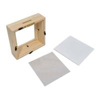 Playwood Houten spaarpot plexiglas met witte achterkant klein - thumbnail