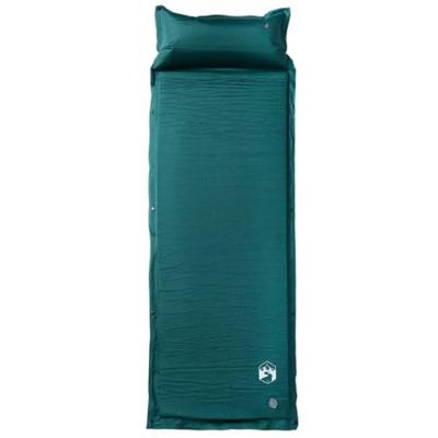 VidaXL Kampeermatras met kussen zelfopblazend 1-persoons groen VidaXL Kampeermatras met kussen zelfopblazend 1-persoons groen