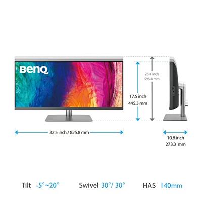 BenQ PD3420Q Designer Monitor Ultrawide (AQCOLOR-technologie, 34 inch, 1440P WQHD, IPS, P3 Wide Color, USB-C Opladen, DP / HDMI, KVM, Hardwarekalibratie, HDR 400) Compatibel met MacBook