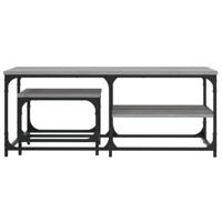 2-delige Tafeltjesset bewerkt hout grijs sonoma eikenkleurig - thumbnail