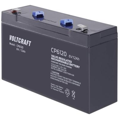 VOLTCRAFT CE6V/12Ah Loodaccu 6 V 12 Ah Loodvlies (AGM) (b x h x d) 151 x 100 x 50 mm Kabelschoen 6.35 mm Onderhoudsvrij