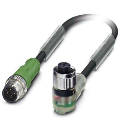 Phoenix Contact 1668535 Sensor/actuator connector, geassembleerd M12 Aantal polen (sensoren): 4 Stekker, recht, Bus, haaks 1.50 m 1 stuk(s) Piece