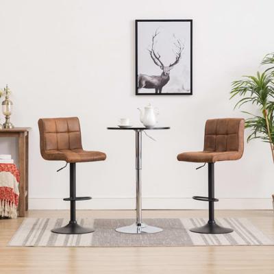 vidaXL Barkrukken 2 st kunstsuède bruin