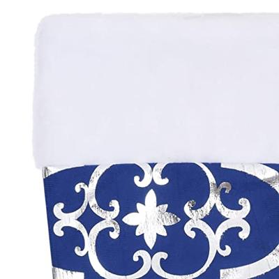 VidaXL Kerstboomrok luxe met sok 90 cm stof blauw - thumbnail