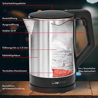 Clatronic WKS 3692 schwarz Waterkoker Aantal/Volume: 1.5 l RVS, Zwart - thumbnail