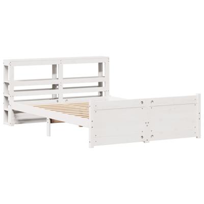Bedframe met hoofdeinde zonder matras 120x200 cm wit