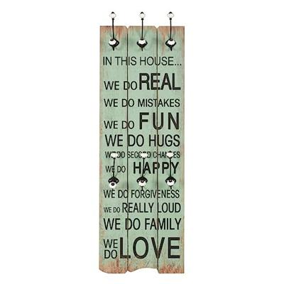 VidaXL Wandkapstok met 6 haken happy love 120x40 cm