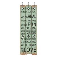 VidaXL Wandkapstok met 6 haken happy love 120x40 cm - thumbnail