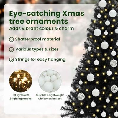 VidaXL Kerstboom met 150 led met standaard zwart 120 cm pvc VidaXL Kerstboom met 150 led met standaard zwart 120 cm pvc