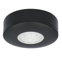 Pavo LED Platte opbouwspot - 3W 300 Lumen - 2700K Warm Wit - Lage opbouwhoogte 23mm (meubelspot) - Dimbaar - Rond - IP44 voor binnen en buiten - Zwart - thumbnail