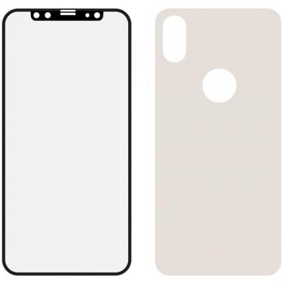 Mobilize Edge-To-Edge Glass Screen Protector Apple iPhone X/Xs Front and Back Pack Silver Full Glue