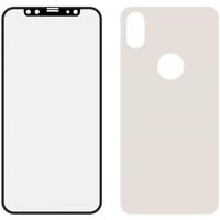 Mobilize Edge-To-Edge Glass Screen Protector Apple iPhone X/Xs Front and Back Pack Silver Full Glue - thumbnail