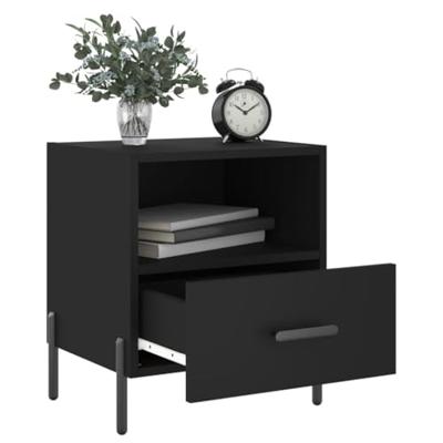 Nachtkastjes 2 st 40x35x47,5 cm bewerkt hout zwart