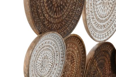 Wanddecoratie Home ESPRIT Wit Donkerbruin Mandala Arabisch Verouderde afwerking 74 x 5 x 76 cm