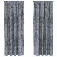 VidaXL Velvet gordijnen 2 pcs zilvergrijs 260 x 140 cm fluweel - thumbnail
