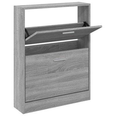 Schoenenkast 59x17x81 cm bewerkt hout grijs sonoma