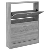 Schoenenkast 59x17x81 cm bewerkt hout grijs sonoma - thumbnail
