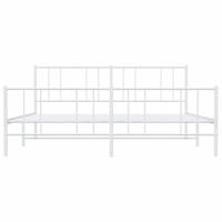 Bedframe met hoofd- en voeteneinde metaal wit 200x200 cm - thumbnail