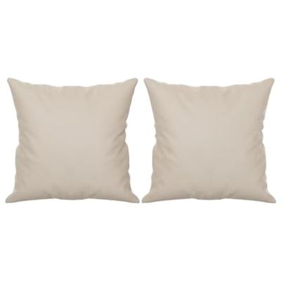 VidaXL Sierkussens 2 st 40x40 cm microvezelstof crèmekleurig VidaXL Sierkussens 2 st 40x40 cm microvezelstof crèmekleurig