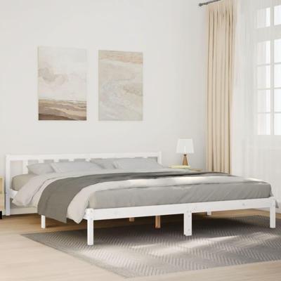Bedframe extra lang zonder matras grenenhout wit 180x210 cm Bedframe extra lang zonder matras grenenhout wit 180x210 cm