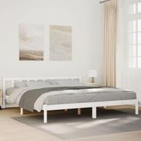 Bedframe extra lang zonder matras grenenhout wit 180x210 cm - thumbnail